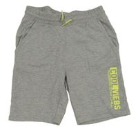 Šedé teplákové kraťasy s nápisem Y.F.K.