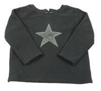 Tmavošedá fleecová mikina s hvězdičkou Next