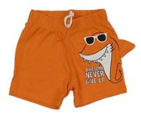 Oranžové bavlněné kraťasy se žralokem 
