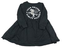 Tmavošedé teplákové šaty s jednorožcem F&F