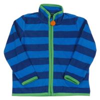 Tmavmodro-modrá pruhovaná fleecová propínací mikina Tchibo