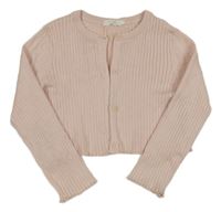 Světlerůžový žebrovaný crop svetr Primark