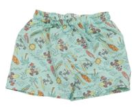 Světlezelené plážové kraťasy s Mickeym Disney