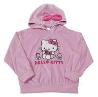 Světlerůžová sametová mikina s Kitty a kapucí Sanrio