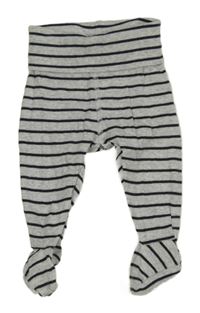 Šedo-černé pruhované polodupky H&M