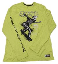 Limetkové triko se skateboardistou C&A vel. 182