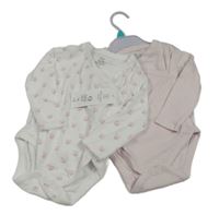 Nové - 2x - Zavinovací body - Bílé s medvídky, světlerůžovo-bílé pruhované F&F