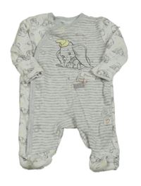 Šedo-bílý pruhovaný overal s Dumbem PRIMARK