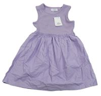 Nové - fialové žebrovano/plátěné šaty PRIMARK