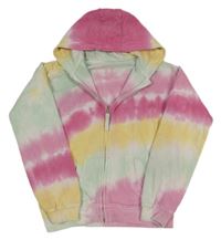 Barevná batikovaná propínací mikina s kapucí Nutmeg