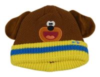 Hnědo-žlutá pletená čepice - Hej, Hafí Nutmeg