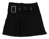 Černá manšestrová sukně s přezkou 