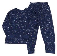 Tmavomodré fleecové pyžamo s hvězdičkami M&S