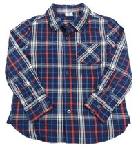 Tmavomodro-bílo-červeno-modrá kostkovaná košile Kiki&Koko