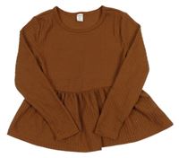 Hnědá vzorovaná úpletová tunika SHEIN