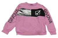 Růžovo-černo-army mikina s logy GIVOVA