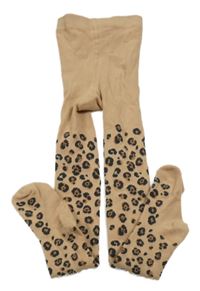 Světlehnědo-hnědo-černé vzorované punčocháče H&M