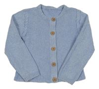 Modrý melírovaný propínací svetr se vzorem Nutmeg