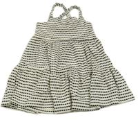 Smetanovo-černé pruhované /vzorované šaty F&F