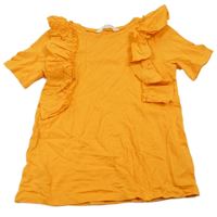 Pomerančové tričko s volánky H&M