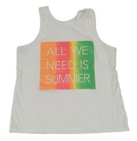 Bílý top s barevným potiskem s nápisy PEPCO