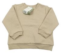 Nové - béžová prošívaná vyteplená mikina H&M