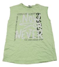 Světlezelené tílko s nápisy Chapter young