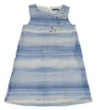 Modro-bílé pruhované síťované šaty s kamínky a pecičkami ORIGINAL MARINES