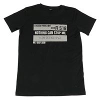 Černé sportovní tričko s nápisy KIDS