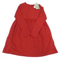 Nové - červeno-zlaté puntíkaté šaty H&M