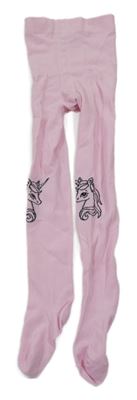 Světlerůžové punčocháče s jednorožci H&M
