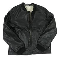 Černá koženková zateplená bunda H&M