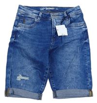 Modré riflové kraťasy s prošoupáním Denim Co.
