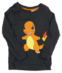 Antracitové triko s Charmanderem - Pokémon zn. H&M