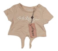 Růžové crop tričko s nápisem McKenzie