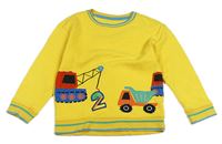Hořčicová mikina s jeřábem a náklaďákem Mothercare