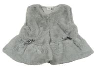 Šedá kožešinová podšitá vesta s mašlemi River Island