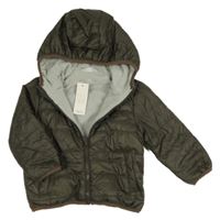 Nové - Tmavokhaki šusťáková zateplená bunda s kapucí M&Co.