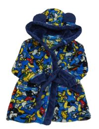 Modrý chlupatý župan s Mickeym s přáteli a kapucí Matalan