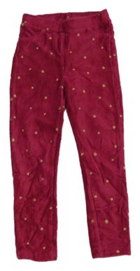 Malinové vzorované žebrované sametové tregíny LC Waikiki