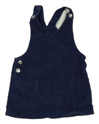 Tmavomodré manšestrové laclové šaty F&F