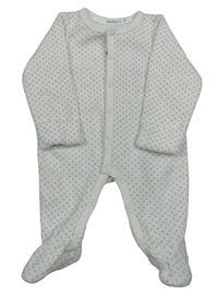 Bílý puntíkatý sametový overal