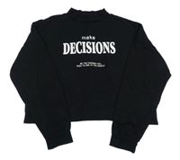 Černá lehká crop mikina s nápisem Page One Young