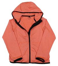 Neonově oranžová melírovaná sportovní propínací mikina s kapucí Ergeenomixx