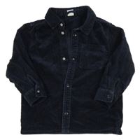 Tmavomodrá manšestrová košilová bunda Lindex