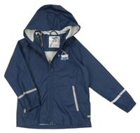 Tmavomodrá nepromokavá bunda s bagrem a kapucí Lupilu