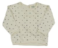 Smetanová květovaná mikina s puntíky Kiabi