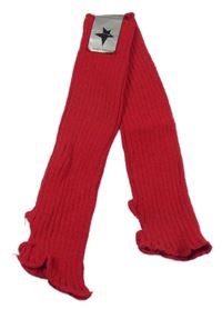 Nové - Červené žebrované pletené návleky na ruce
