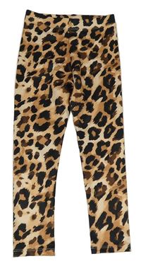 Béžovo-hnědo-černé sportovní legíny s leopardím vzorem George