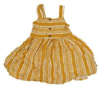 Medovo-bílé pruhované lehké šaty F&F